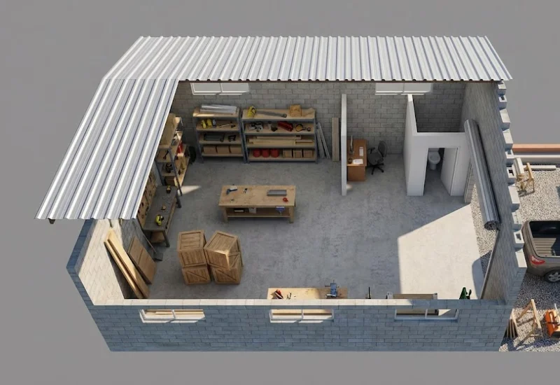 Interior de Galpão - Projeto 3D