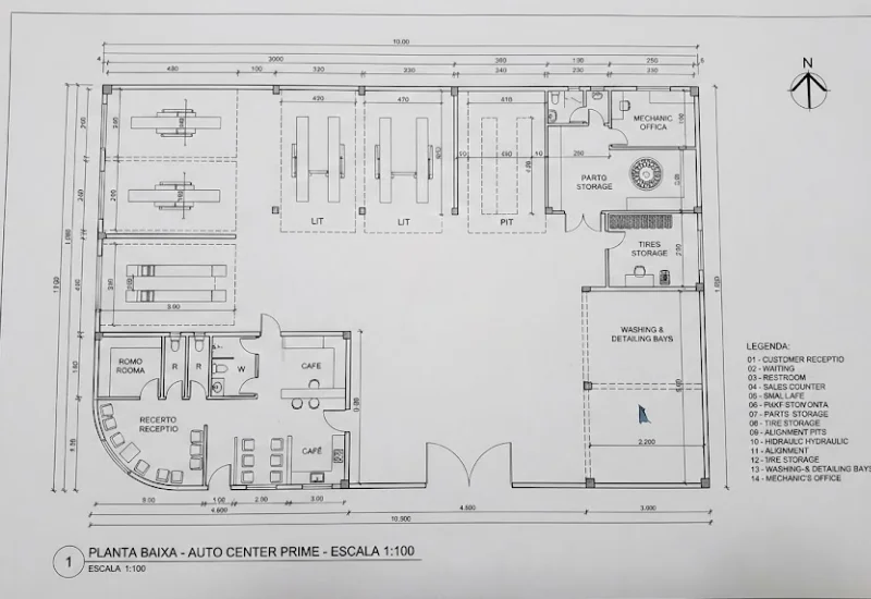 Planta Baixa Auto Center - Projeto Técnico