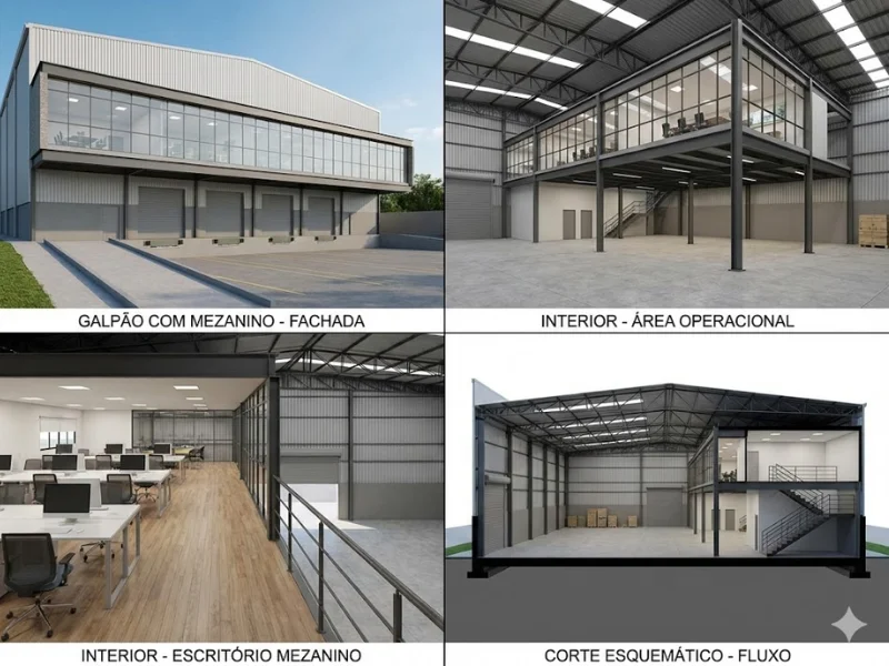 Galpões com Mezanino